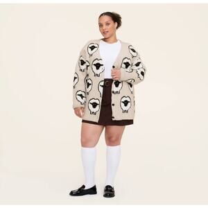 NWT Woolrich x Target Women's Sheep Print Relaxed Cardigan Size 4X